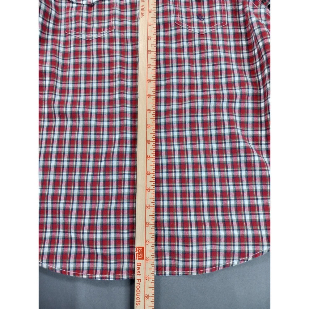 Lauren Ralph Lauren Womens Red Plaid Button Down Shirt Size M Cotton Long Sleeve - Picture 6 of 8